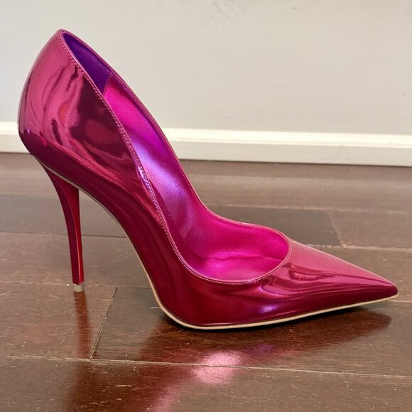 christian louboutin miss z mirror pink leather pumps 100mm - Picture 4 of 9